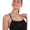 image:imageSpeedo Womens Solid Endurance Thin Strap SwimsuitBlack