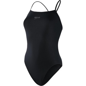 image:imageSpeedo Womens Solid Endurance Thin Strap SwimsuitBlack