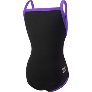 image:imageSpeedo Girls Swimsuit One Piece Endurance Flyback Solid Youth Team ColorsBlackPurple