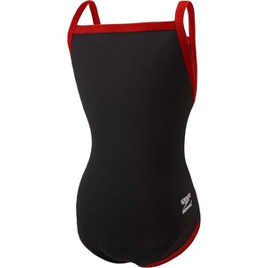 image:imageSpeedo Girls Swimsuit One Piece Endurance Flyback Solid Youth Team ColorsBlackRed