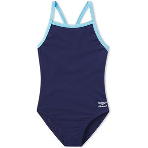 image:imageSpeedo Girls Swimsuit One Piece Endurance Flyback Solid Youth Team ColorsTeam NavyLight Blue